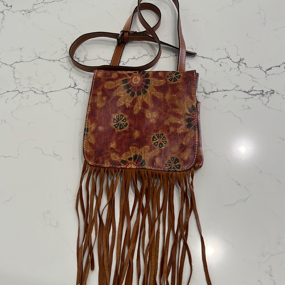 Patricia Nash Fringe Crossbody Leather Purse